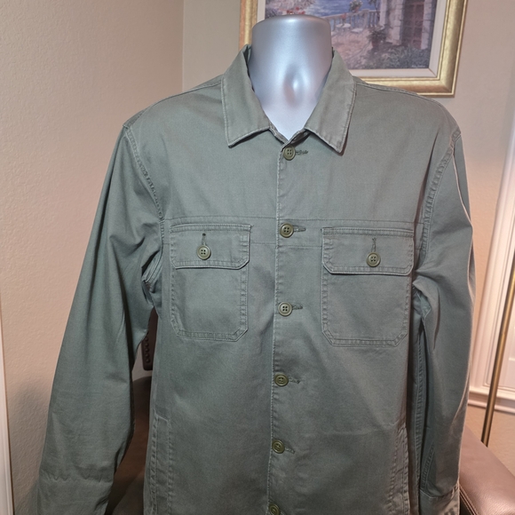 Abercrombie & Fitch Olive Military Jacket/Button Up Shirt. - Picture 2 of 5